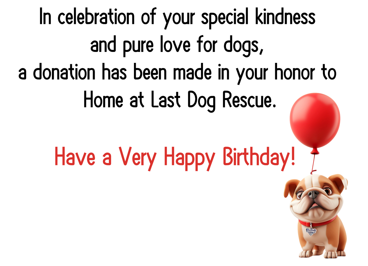 Birthday Donation Card